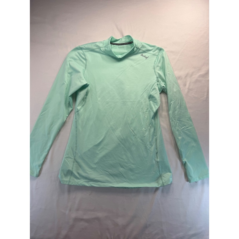 Baleaf Women Large Mint Green Mock Neck Long Sleeve Active Top Running Shirt L